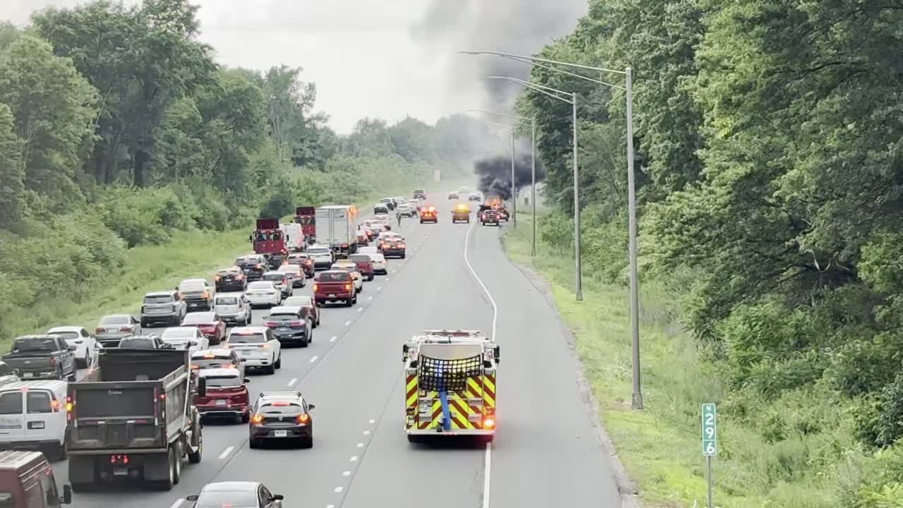 3 lanes closed on I-91 in Rocky Hill due to vehicle fire – WTNH.com