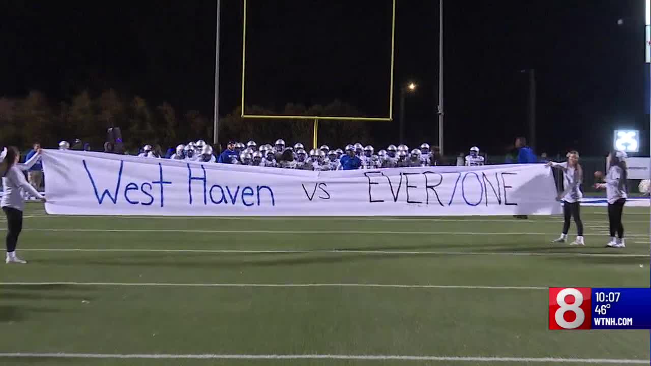 West Haven high school football team honors classmate at championship