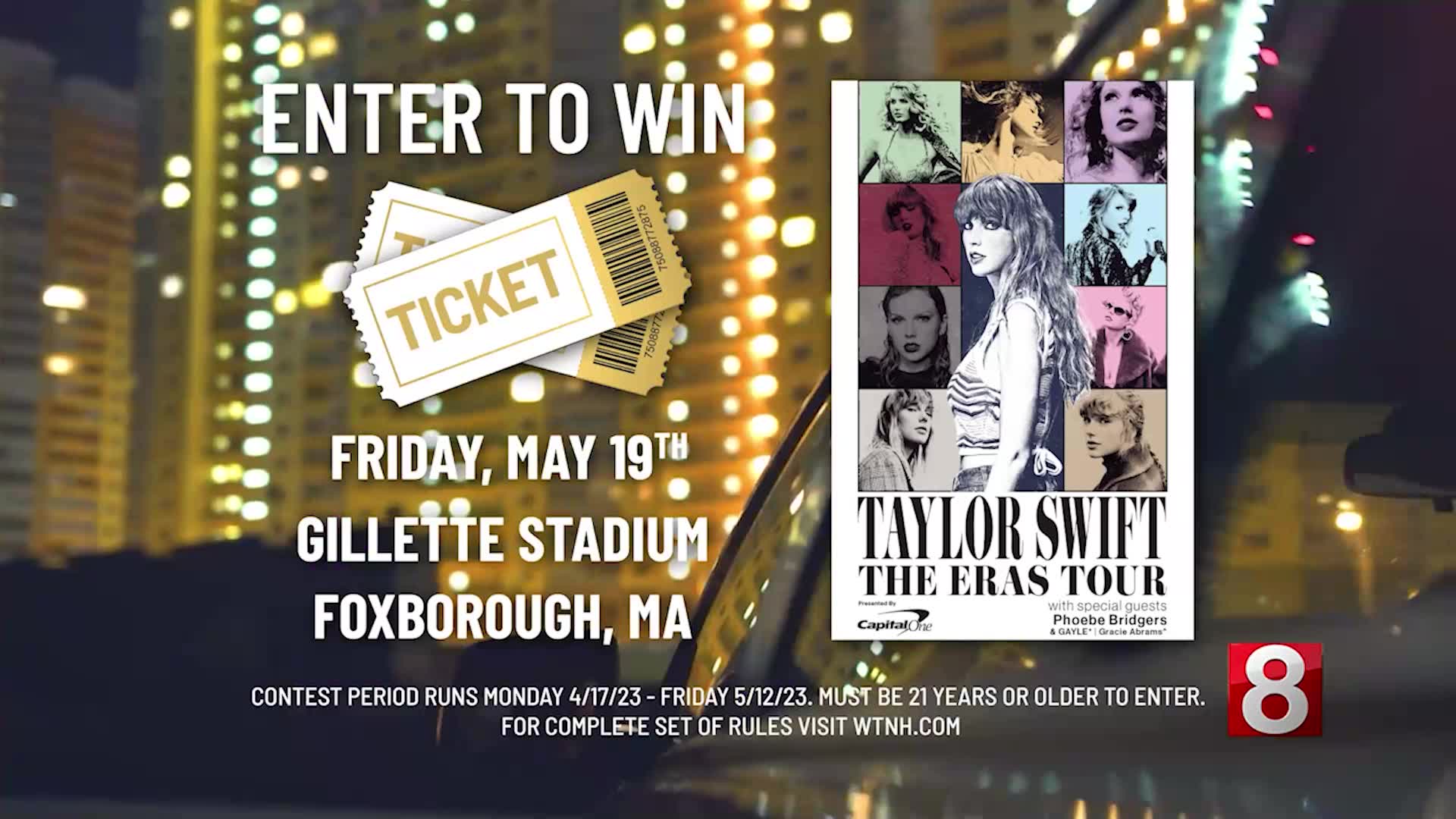 Enter to win Taylor Swift tickets & ride to show (weekdays)