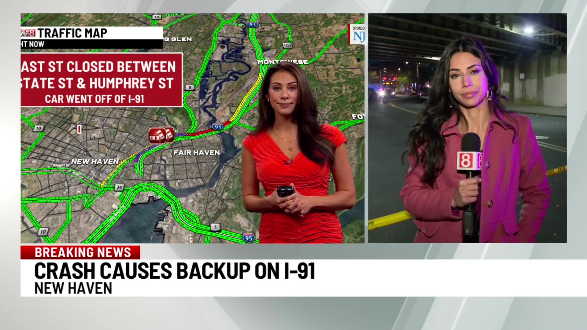 Portion of I-91 South closed after car goes off highway in New Haven ...