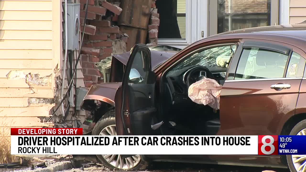 Driver seriously injured after car crashed into house in Rocky Hill ...