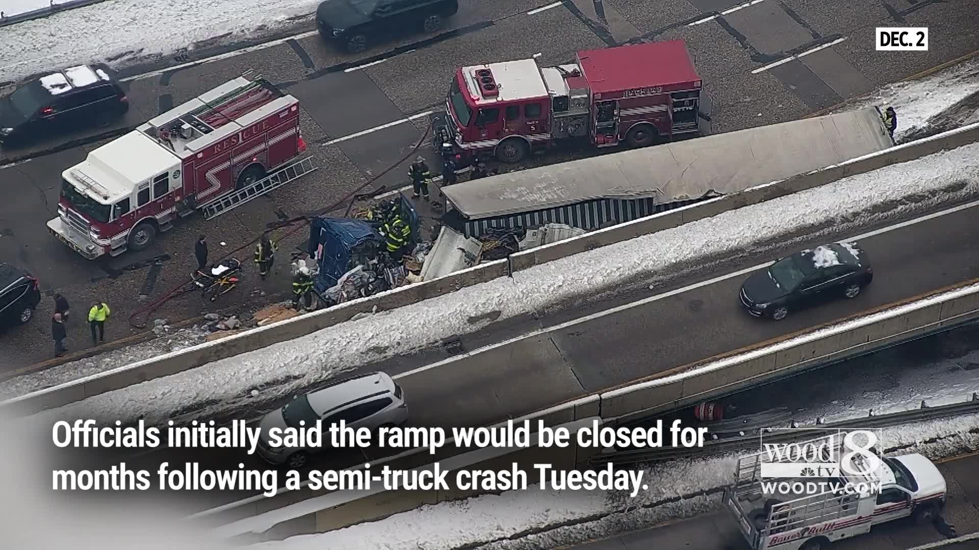 MDOT eyes quick fix to reopen I-196/US-131 ramp after crash – WOODTV.com