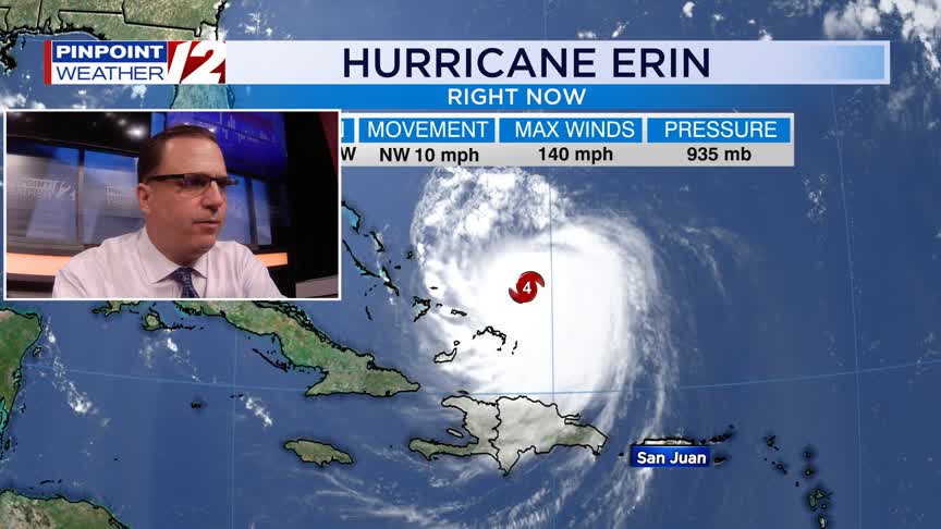 WPRI 12 Weather Forecast for 8/18/25: Cooler today; Tracking Hurricane ...