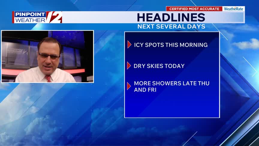 WPRI 12 Weather Now 3/24/26: Icy spots this morning; dry and cool today ...