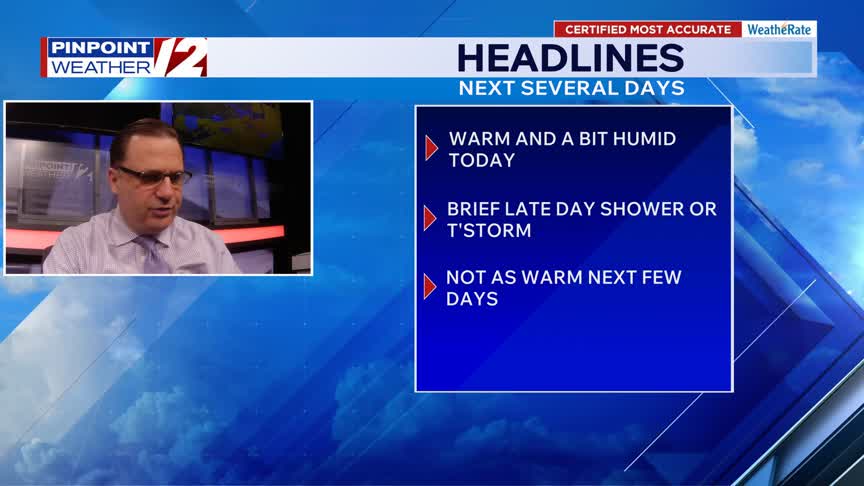 WPRI 12 Weather Now 5/27/26: Warm, Bit Humid with an Isolated Shower ...
