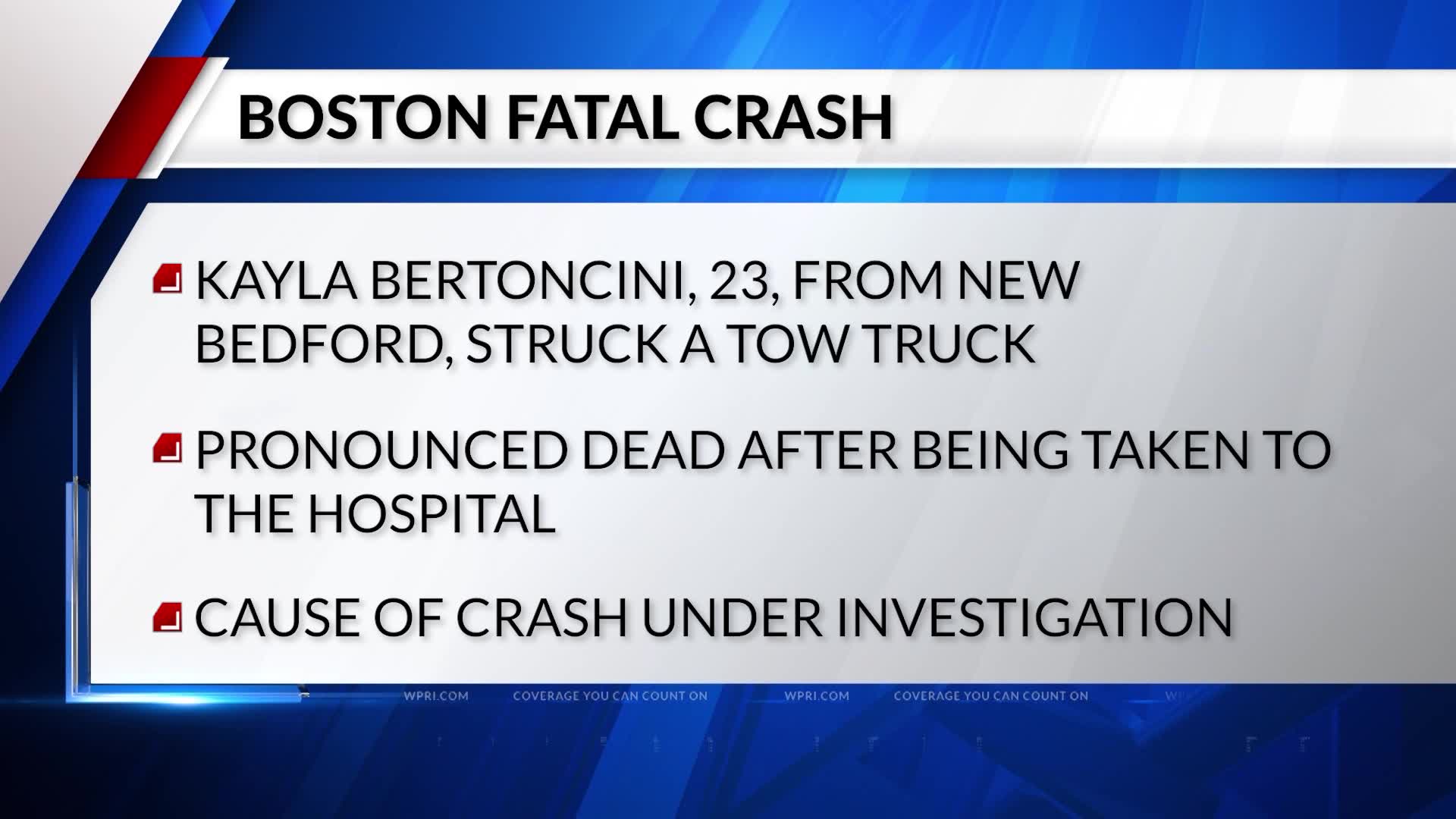 12 NEWS NOW: New Bedford woman killed in crash with tow truck – WPRI.com