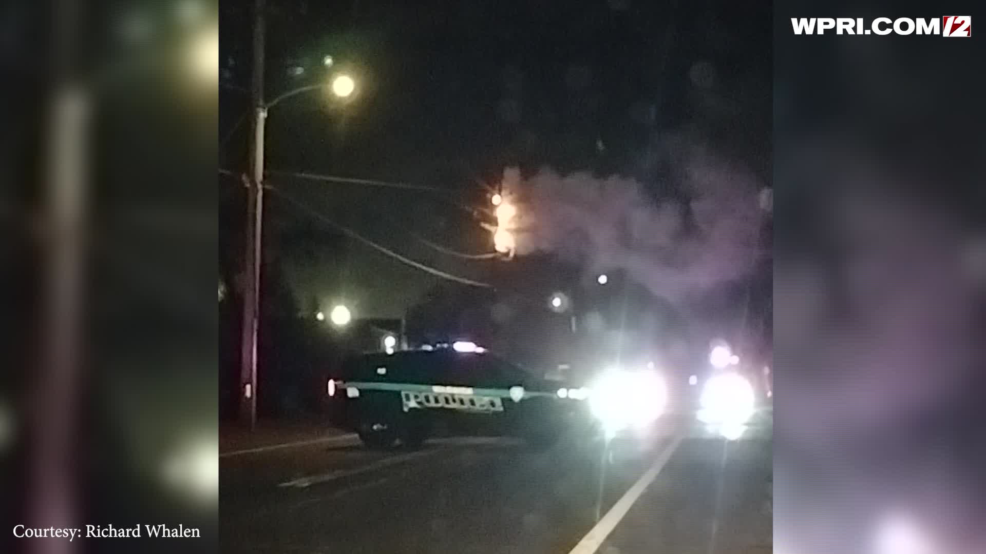 VIDEO NOW: Car slams into Warwick pole, causing it to catch fire – WPRI.com