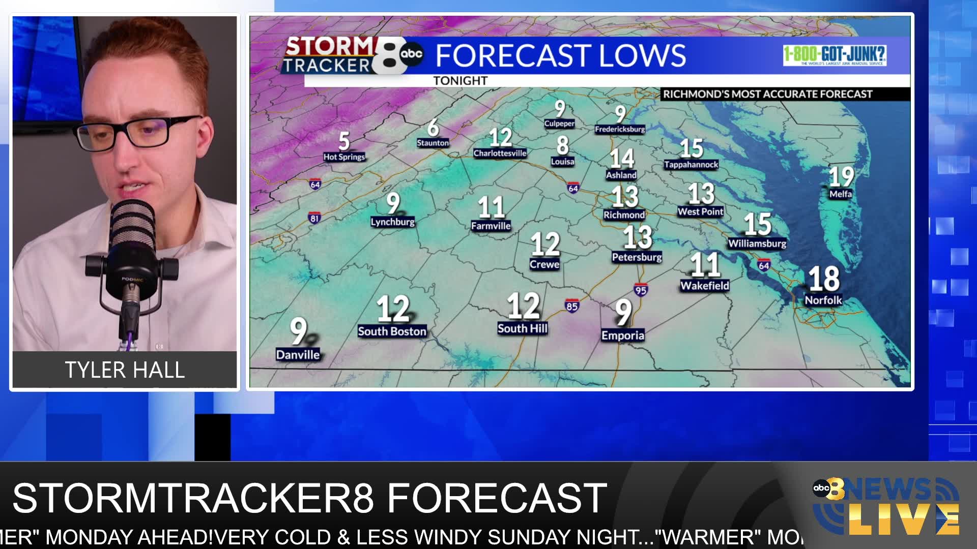 StormTracker8 Forecast: 2/1 Sunday Overnight Update – WRIC ABC 8News