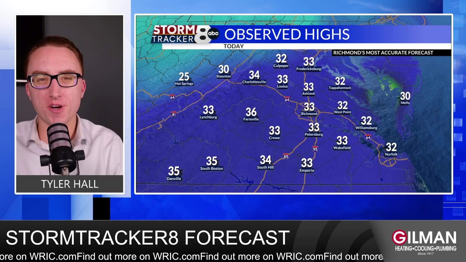 StormTracker8 Forecast: 12/15 Monday Overnight Update – WRIC ABC 8News