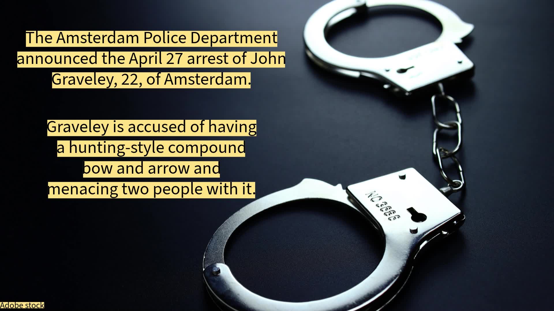 Amsterdam man arrested on weapon, menacing charges – NEWS10 ABC