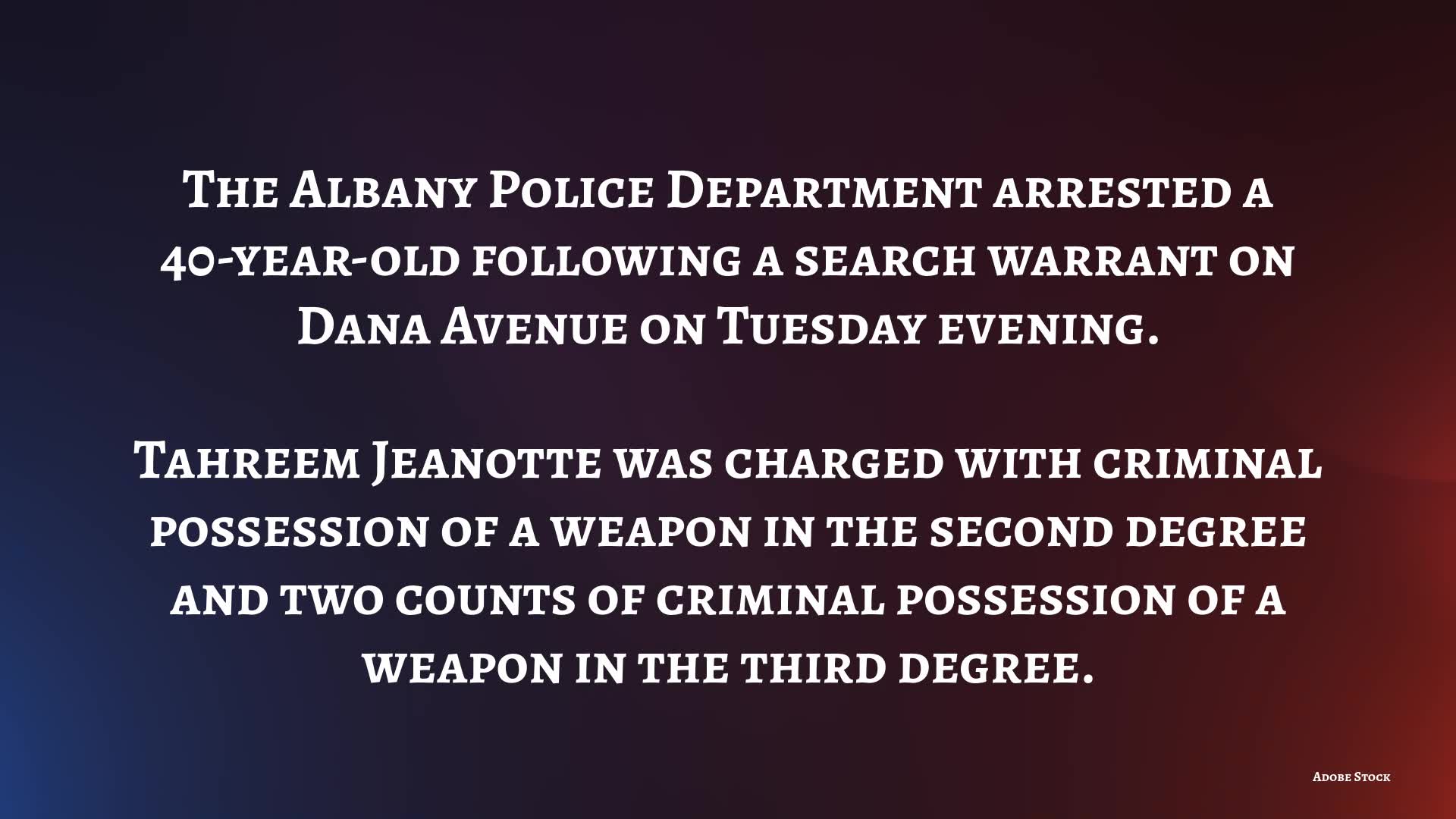 Albany man arrested, charged with weapon possession – NEWS10 ABC