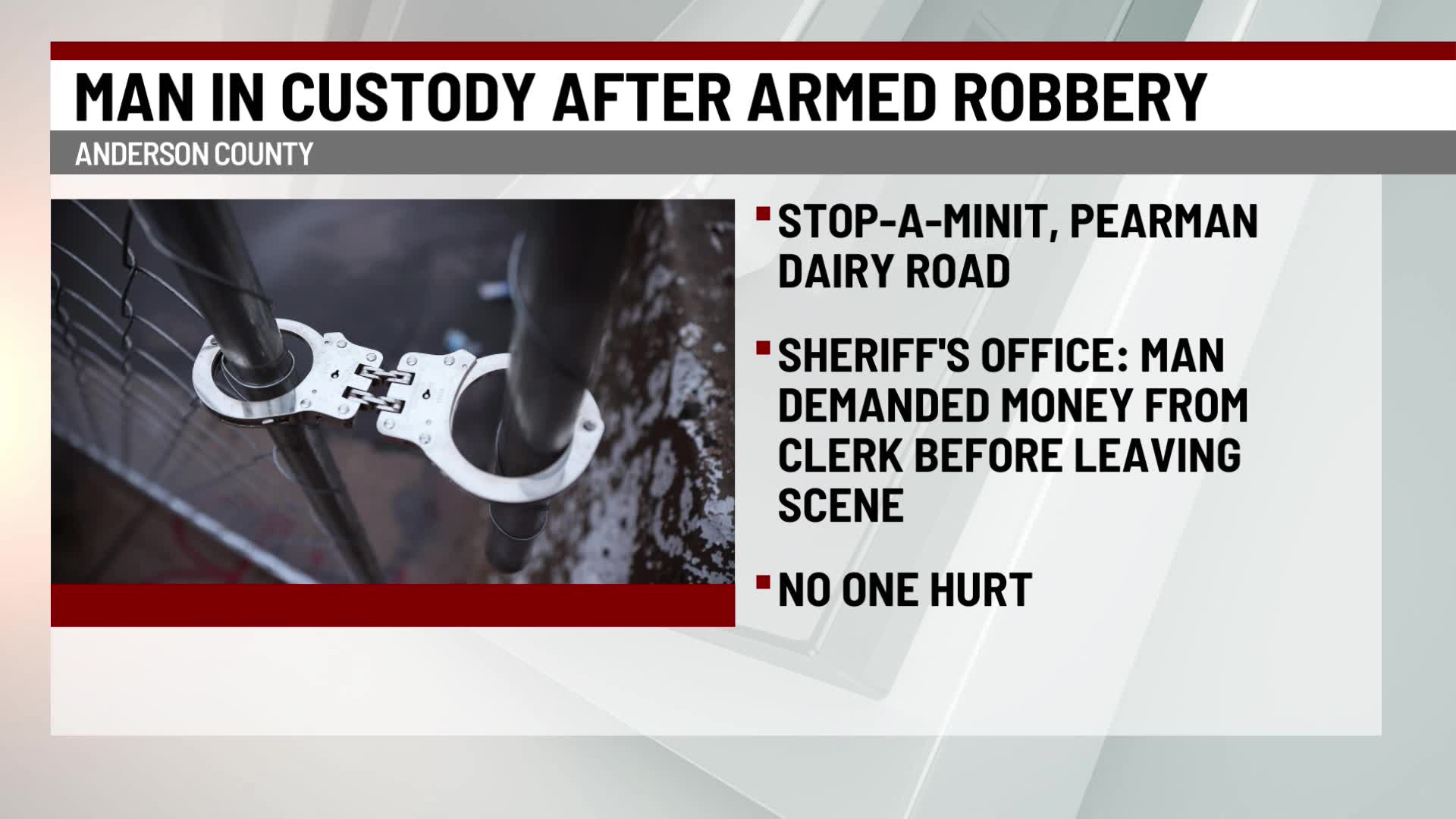 Man in custody after armed robbery at Upstate gas station – WSPA 7NEWS