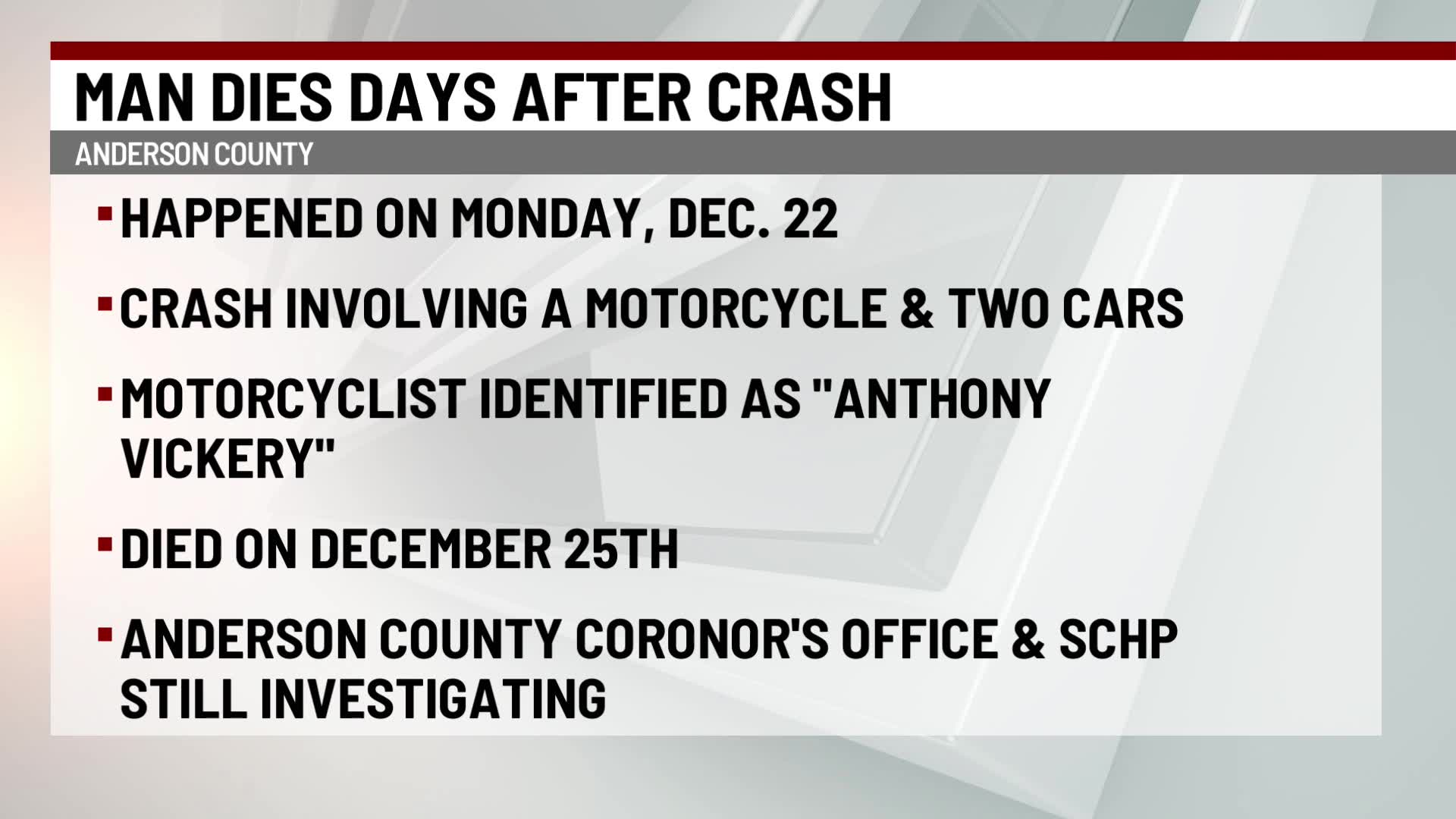 Man dies Christmas day, days after motorcycle crash – WSPA 7NEWS