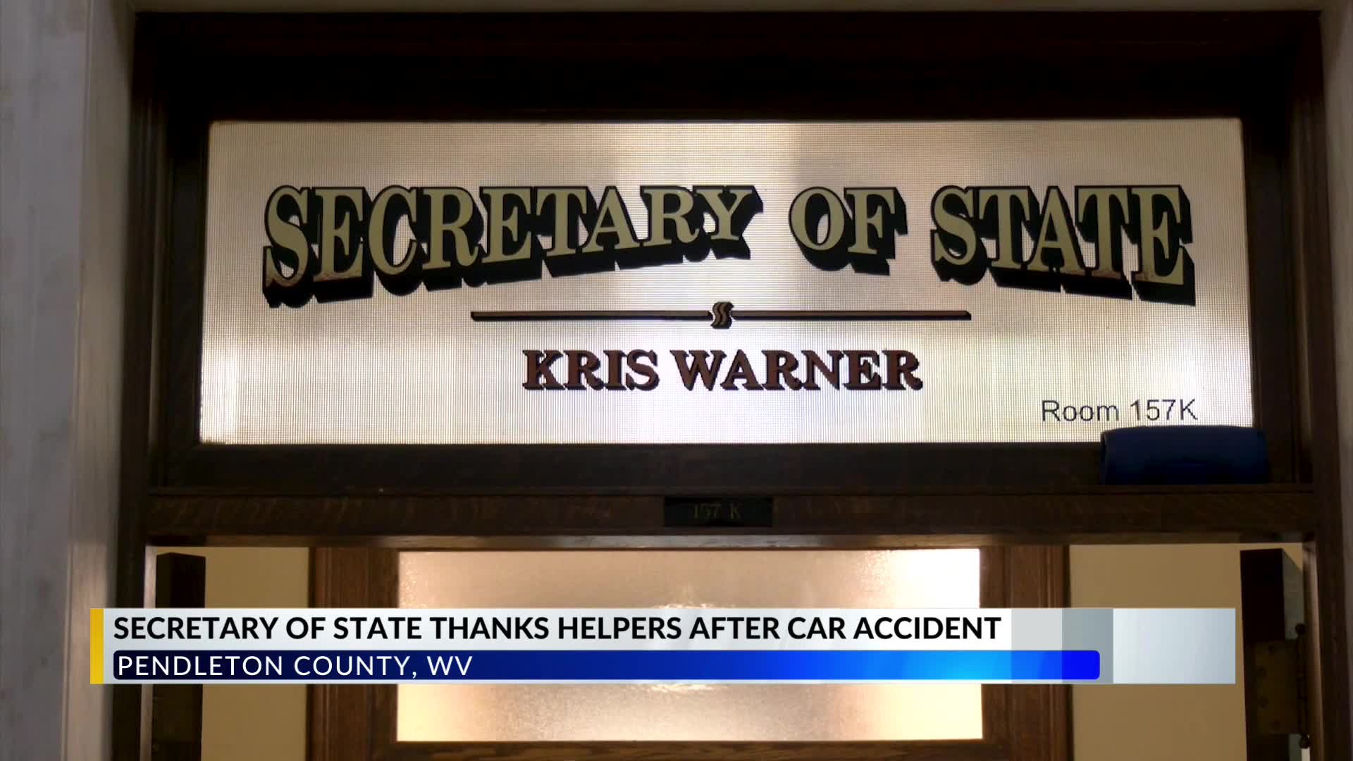 West Virginia Secretary of State Kris Warner thanks helpers after ...