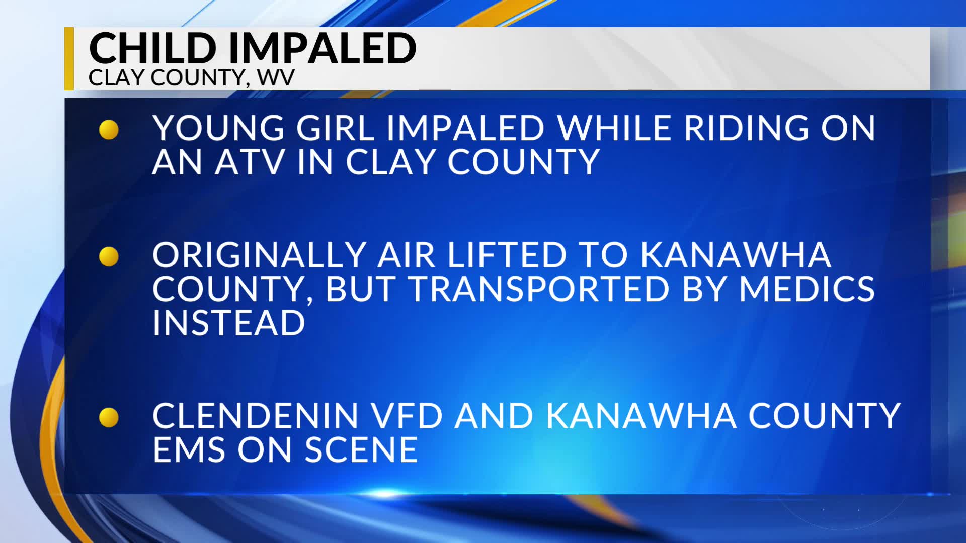 Child impaled while riding ATV in Clay County – WOWK 13 News