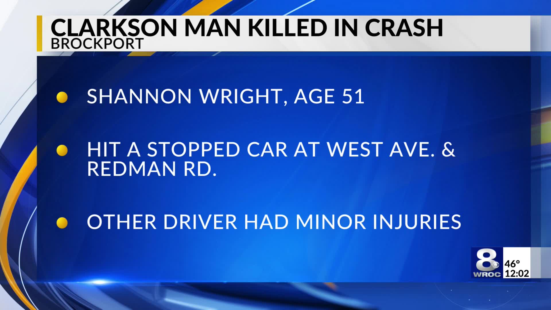 Clarkson man killed in Brockport car crash RochesterFirst