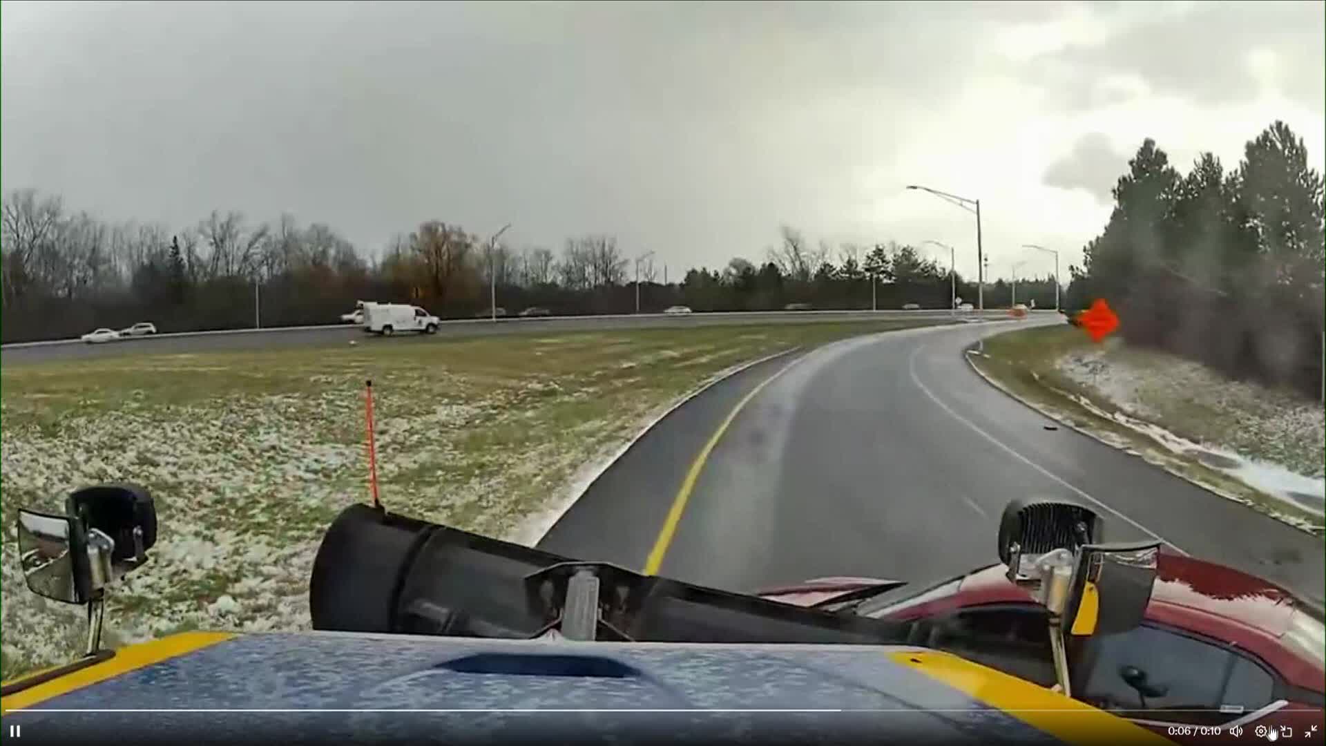 WATCH: Snow plow, car collide near Rochester