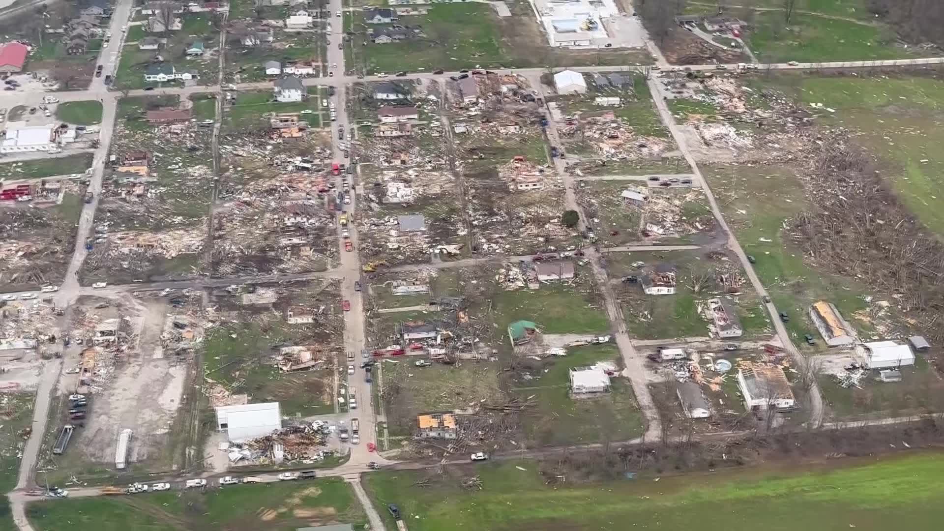 Arial views of tornado damage in the Wabash Valley – WGN Radio 720 ...