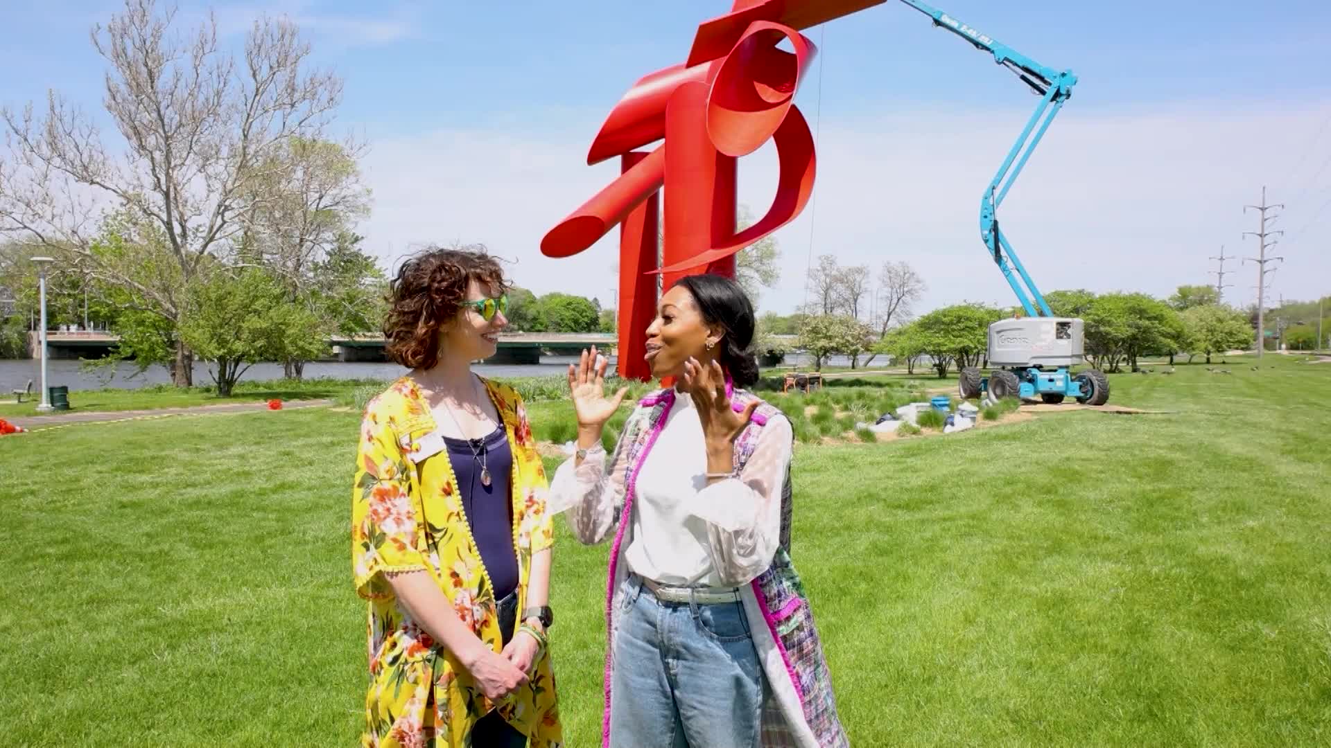 Taminique investigates the new color of the Rockford Symbol