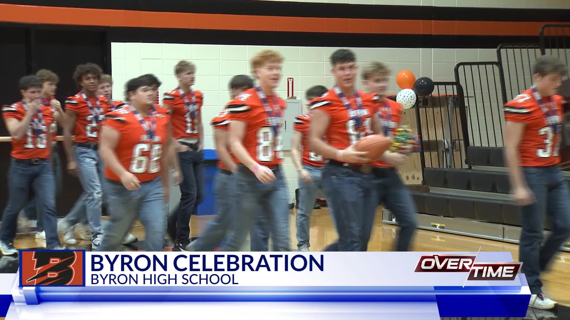 Byron football team celebrates state championship with family and fans